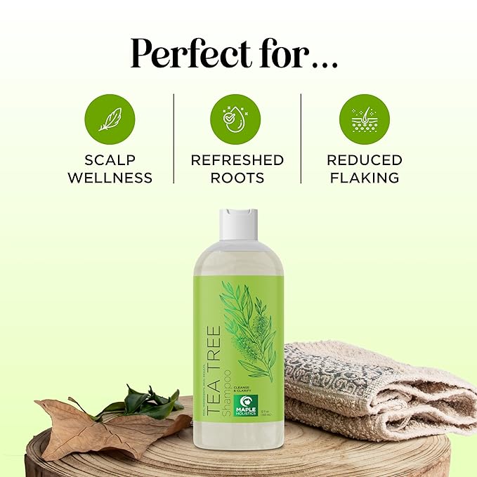 Clarifying Shampoo for Build Up & Oily Hair - Tea Tree Shampoo for Men and Women with Rosemary Essential Oil for Oily Hair and Scalp - Color Safe Vegan Sulfate Silicone & Paraben Free (12 Fl Oz)
