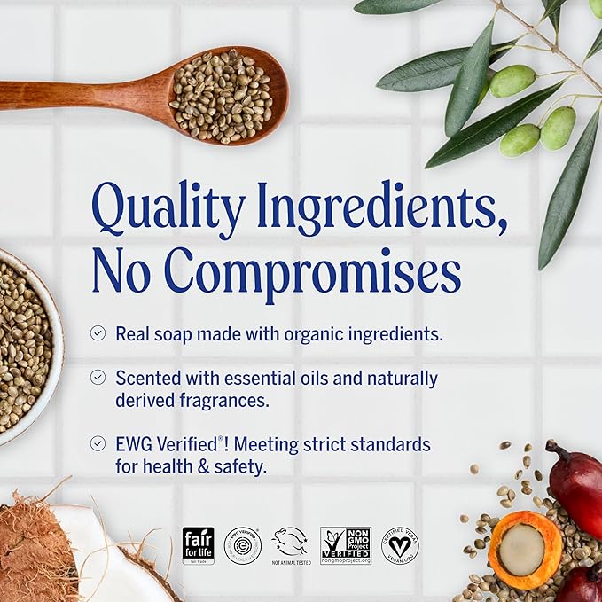 Dr. Bronner's Pure-Castile Magic Liquid Soap (Almond, 16 Ounce, 2-Pack)- Made with Regenerative Organic Certified Oils, 18-in1 Uses: Face, Hair, Hand & Body Soap, Laundry, Pets- Concentrated, Vegan