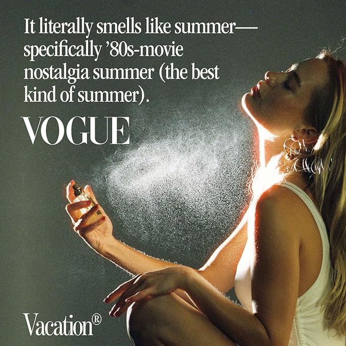 VACATION Sunscreen Eau de Toilette, Beach Coconut Perfume, Unisex Scent of Sunscreen & Summer, Travel Size, 1 Fl. Oz.