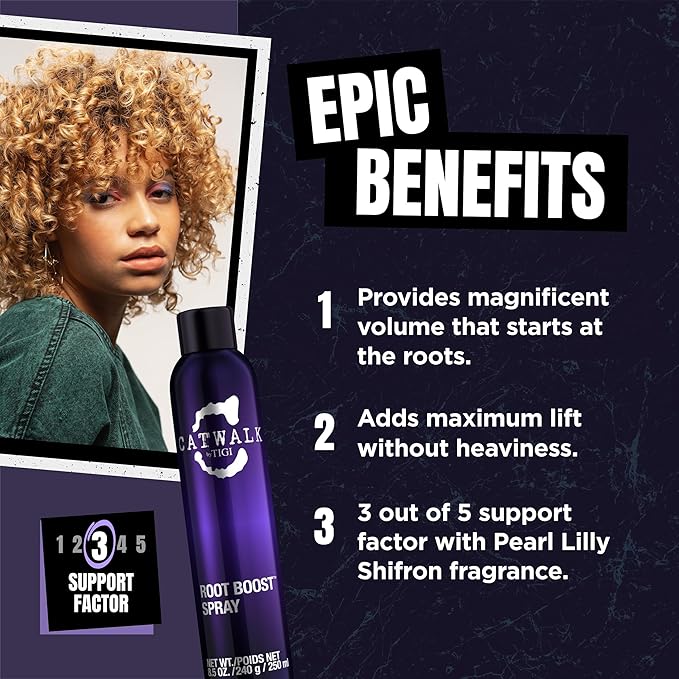 TIGI Catwalk Root Boost Spray Foam - Directional Mousse for All Hair Types - For Lift & Texture - For All Hair Types - Finish on Wet Hair & Blow Dry - Premium Hair Care Products - 8.5 oz (2 Pack)