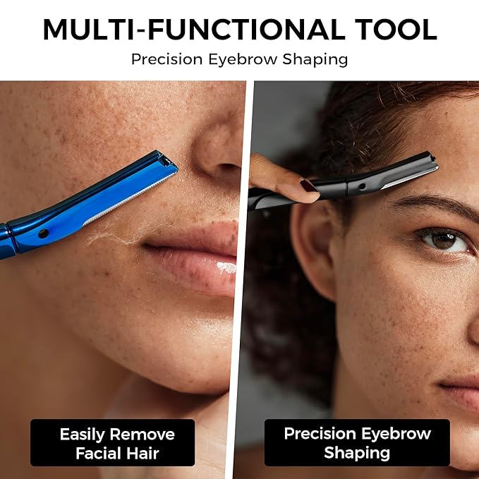 ZOMCHI Reusable Metal Dermaplane Tool Refills, Set of 10 Replacement Blades (Micro Distance), Dermaplaning Razor Refills, Plastic Free Eyebrow Razor Blades