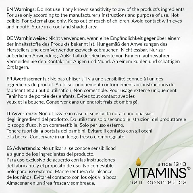 VITAMINS hair cosmetics Keratin Hair Serum Oil for Frizzy, Dry, Damaged Hair - Anti-Frizz Shine Gloss Treatment, Heat Protectant with Biotin, Castor Oil and Collagen - 4.25 fl oz