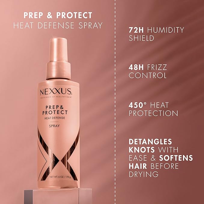 Nexxus Thermal Shield Spray Prep & Protect for 450 degree heat protection & Anti-Humidity Spray Epic Shine for Long Lasting, Weightless Shine