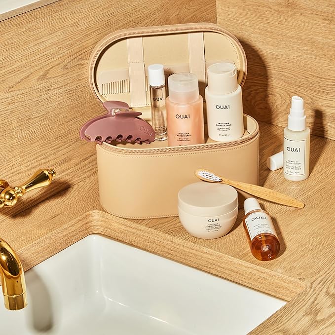 OUAI Thick Shampoo Travel Size - Moisturizing Shampoo with Keratin, Marshmallow Root, Shea Butter, Avocado Oil for Thick Hair - Strengthens & Hydrates - Paraben & Sulfate Free (3 Fl Oz)