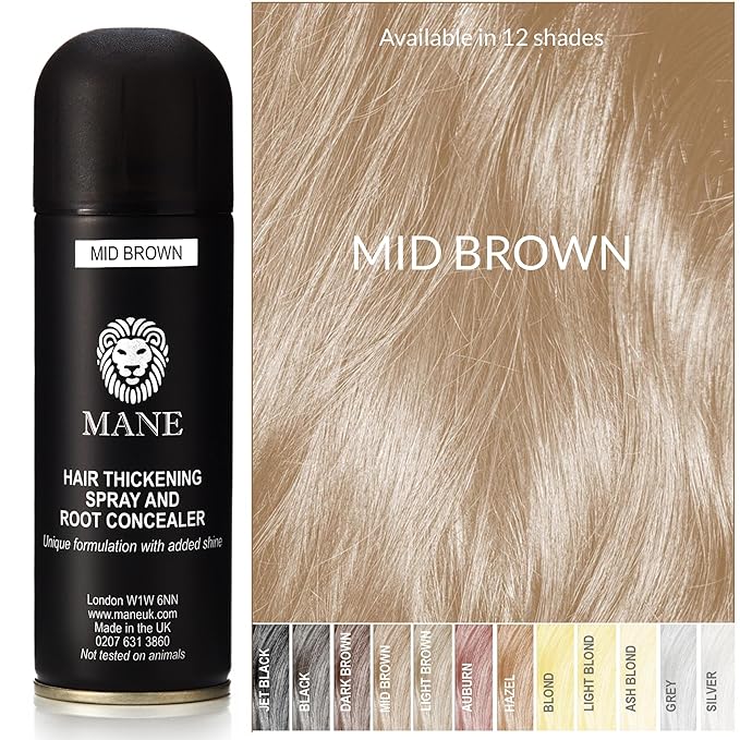 Mane Hair Thickening Spray Duo Pack 6.76 fl oz (Medium Brown)