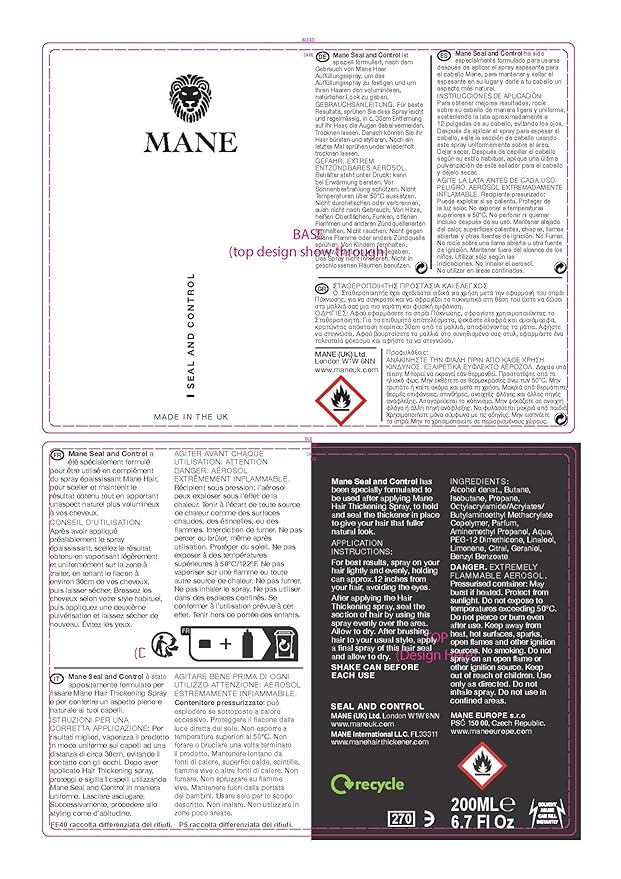 MANE Hair Thickening Spray & Root Touch Up, Seal & Control Combo Pack, Instantly Thicker Hair for Men & Women, Fill in Hairlines and Hide Thinning and Fine Patches - Auburn, 12 Colors (6.76 oz)
