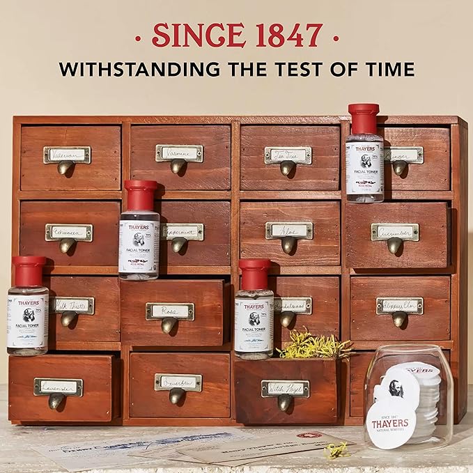 THAYERS AlcoholFree Witch Hazel Facial Toner with Aloe Vera Formula, Clear, Rose Petal, 3 Fl Oz (Pack of 2)